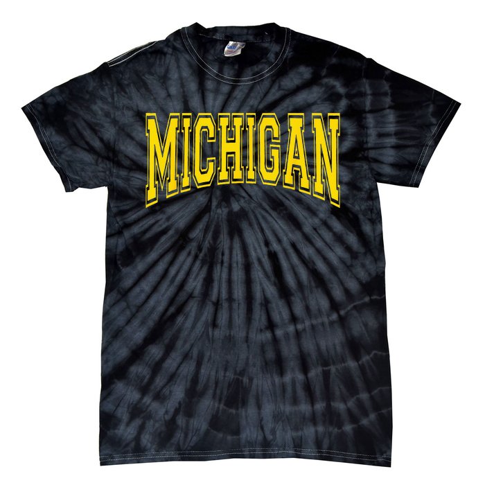 Michigan MI USA United States Font Tie-Dye T-Shirt