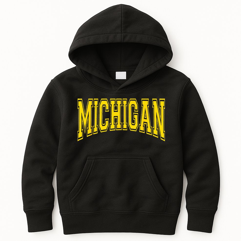 Michigan MI USA United States Font Kids Hoodie