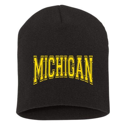 Michigan MI USA United States Font Short Acrylic Beanie