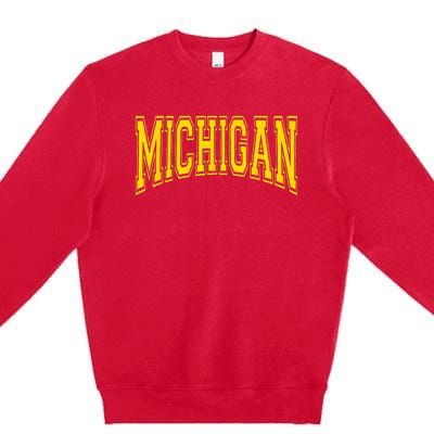 Michigan MI USA United States Font Premium Crewneck Sweatshirt