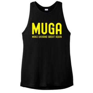 Muga Make Ukraine Great Again Support Ladies PosiCharge Tri-Blend Wicking Tank