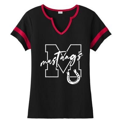 Mustangs Ladies Halftime Notch Neck Tee