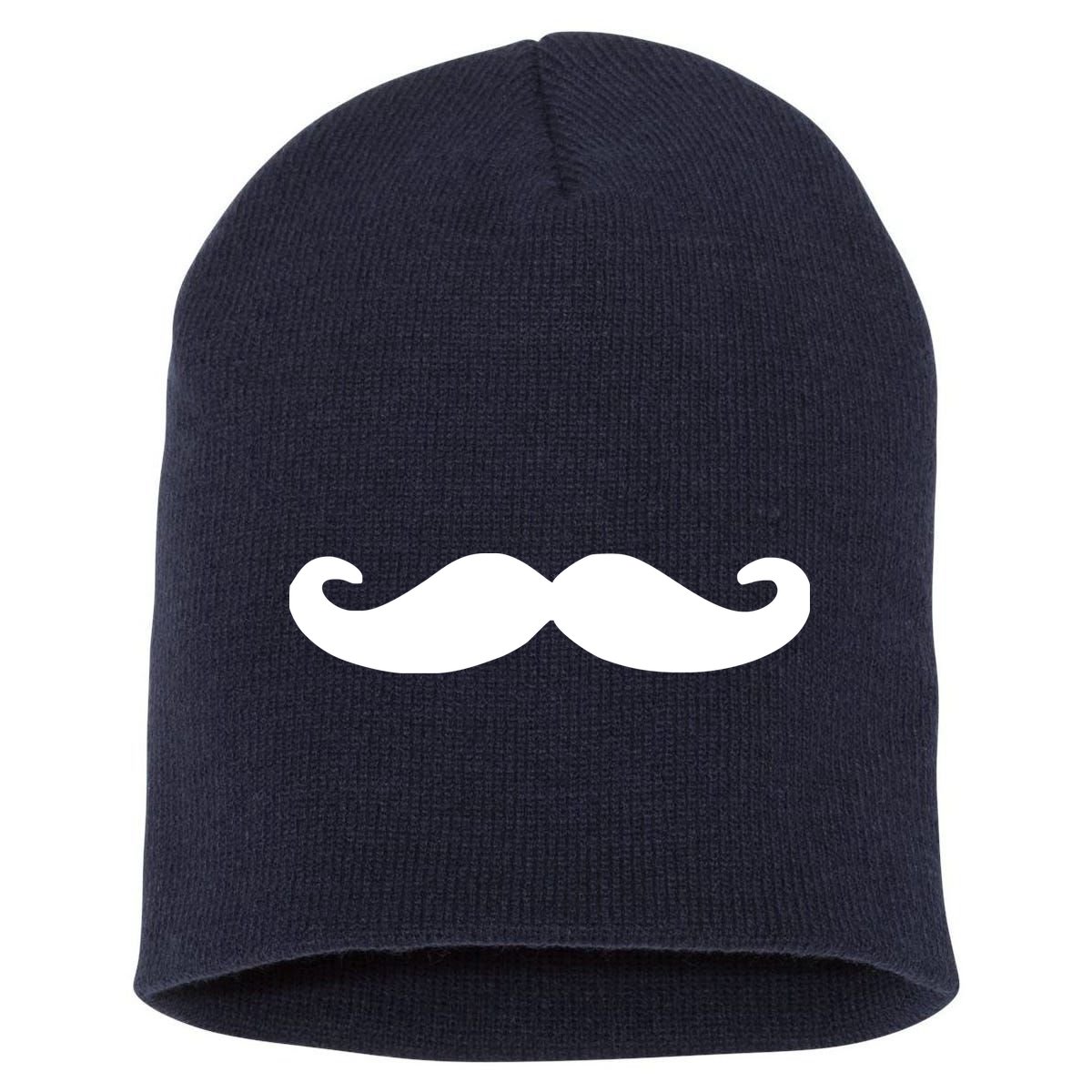 Mustache Short Acrylic Beanie
