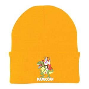 Mamicorn Mami Unicorn Riding Trex Dinosaur Mom Mama Cow Gift Knit Cap Winter Beanie