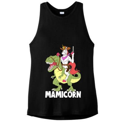 Mamicorn Mami Unicorn Riding Trex Dinosaur Mom Mama Cow Gift Ladies PosiCharge Tri-Blend Wicking Tank