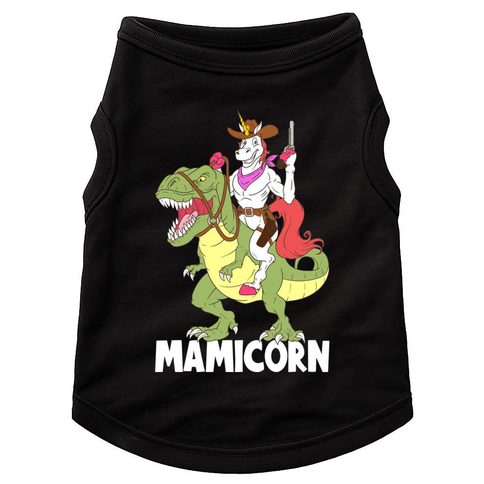 Mamicorn Mami Unicorn Riding Trex Dinosaur Mom Mama Cow Gift Doggie Tank