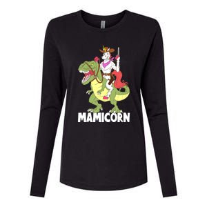 Mamicorn Mami Unicorn Riding Trex Dinosaur Mom Mama Cow Gift Womens Cotton Relaxed Long Sleeve T-Shirt