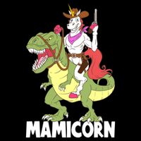 Mamicorn Mami Unicorn Riding Trex Dinosaur Mom Mama Cow Gift Drawstring Bag