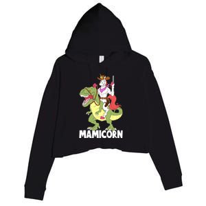 Mamicorn Mami Unicorn Riding Trex Dinosaur Mom Mama Cow Gift Crop Fleece Hoodie