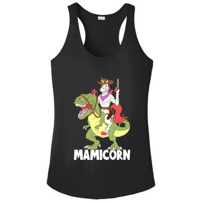 Mamicorn Mami Unicorn Riding Trex Dinosaur Mom Mama Cow Gift Ladies PosiCharge Competitor Racerback Tank
