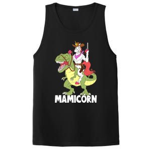 Mamicorn Mami Unicorn Riding Trex Dinosaur Mom Mama Cow Gift PosiCharge Competitor Tank