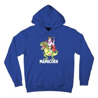 Mamicorn Mami Unicorn Riding Trex Dinosaur Mom Mama Cow Gift Hoodie