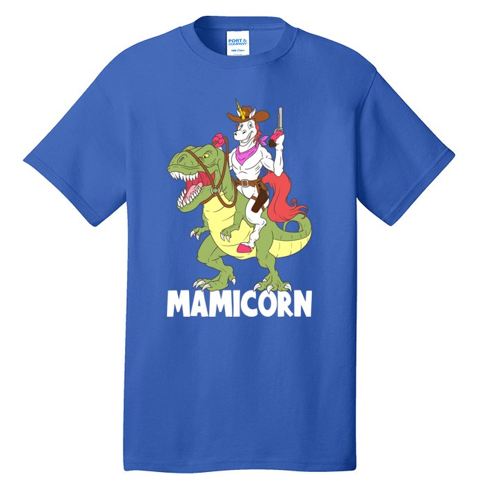 Mamicorn Mami Unicorn Riding Trex Dinosaur Mom Mama Cow Gift Tall T-Shirt