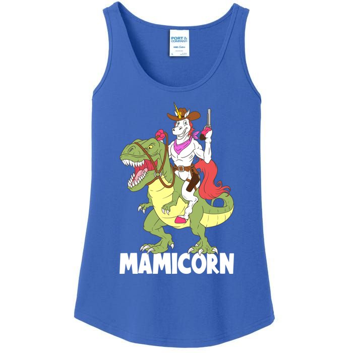 Mamicorn Mami Unicorn Riding Trex Dinosaur Mom Mama Cow Gift Ladies Essential Tank