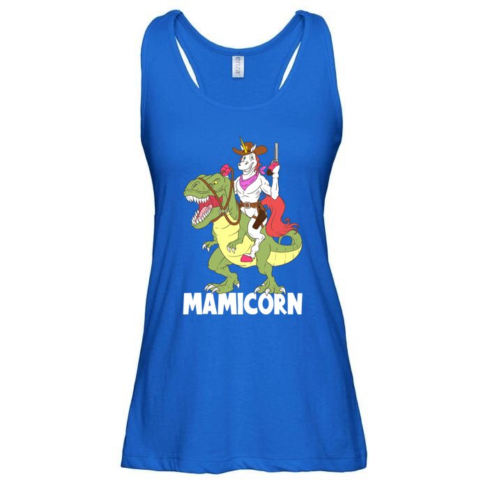 Mamicorn Mami Unicorn Riding Trex Dinosaur Mom Mama Cow Gift Ladies Essential Flowy Tank