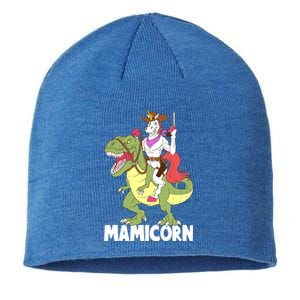 Mamicorn Mami Unicorn Riding Trex Dinosaur Mom Mama Cow Gift Sustainable Beanie