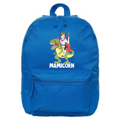 Mamicorn Mami Unicorn Riding Trex Dinosaur Mom Mama Cow Gift 16 in Basic Backpack