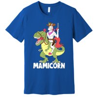 Mamicorn Mami Unicorn Riding Trex Dinosaur Mom Mama Cow Gift Premium T-Shirt