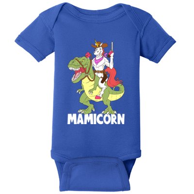 Mamicorn Mami Unicorn Riding Trex Dinosaur Mom Mama Cow Gift Baby Bodysuit