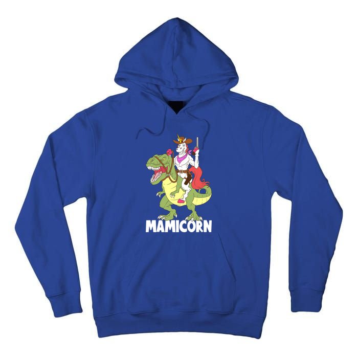 Mamicorn Mami Unicorn Riding Trex Dinosaur Mom Mama Cow Gift Tall Hoodie