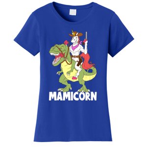 Mamicorn Mami Unicorn Riding Trex Dinosaur Mom Mama Cow Gift Women's T-Shirt