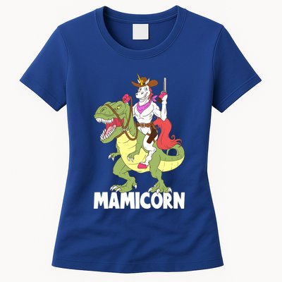 Mamicorn Mami Unicorn Riding Trex Dinosaur Mom Mama Cow Gift Womens T-Shirt