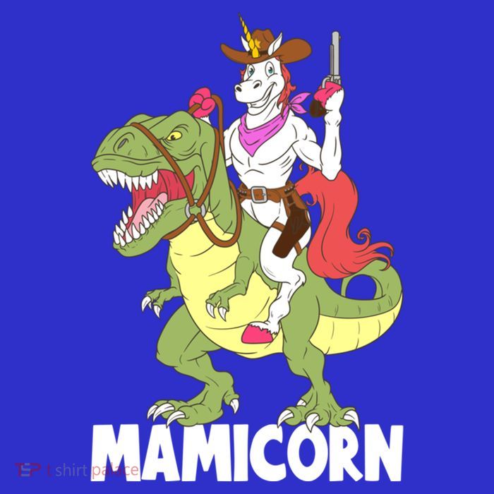 Mamicorn Mami Unicorn Riding Trex Dinosaur Mom Mama Cow Gift Womens T-Shirt