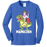 Mamicorn Mami Unicorn Riding Trex Dinosaur Mom Mama Cow Gift Kids Long Sleeve Shirt