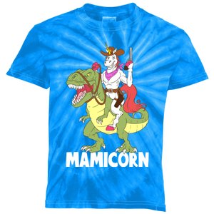 Mamicorn Mami Unicorn Riding Trex Dinosaur Mom Mama Cow Gift Kids Tie-Dye T-Shirt