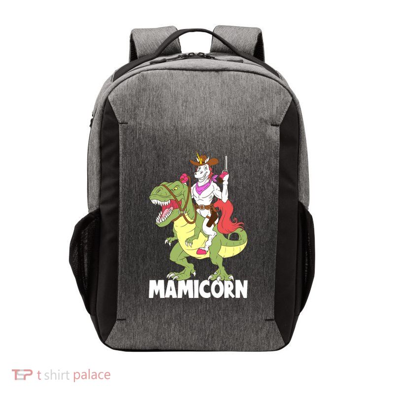 Mamicorn Mami Unicorn Riding Trex Dinosaur Mom Mama Cow Gift Vector Backpack