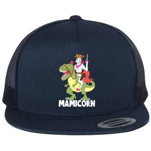 Mamicorn Mami Unicorn Riding Trex Dinosaur Mom Mama Cow Gift Flat Bill Trucker Hat