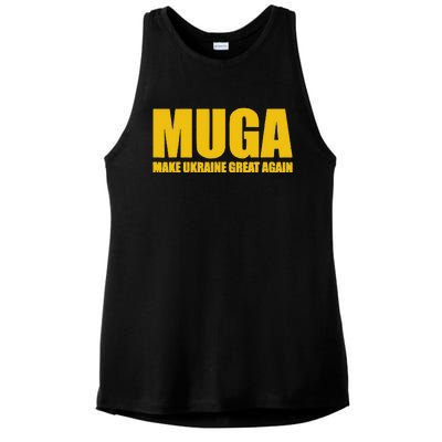 Muga Make Ukraine Great Again Ladies PosiCharge Tri-Blend Wicking Tank