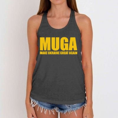 Muga Make Ukraine Great Again Women's Knotted Racerback Tank