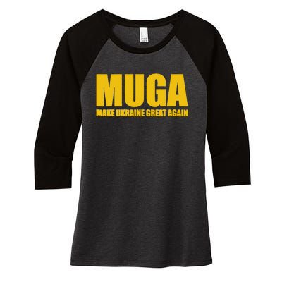 Muga Make Ukraine Great Again Women's Tri-Blend 3/4-Sleeve Raglan Shirt