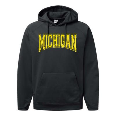 Michigan Mi Usa United States Performance Fleece Hoodie