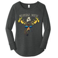 Milbridge Maine Usa Moose Wearing Sunglasses Design Women's Perfect Tri Tunic Long Sleeve Shirt