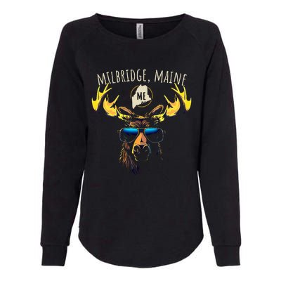 Milbridge Maine Usa Moose Wearing Sunglasses Design Womens California Wash Sweatshirt