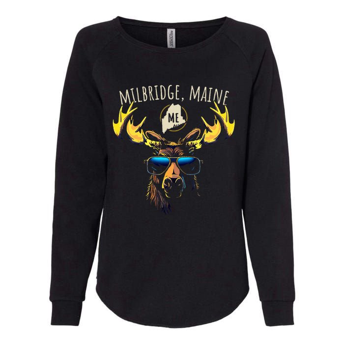 Milbridge Maine Usa Moose Wearing Sunglasses Design Womens California Wash Sweatshirt