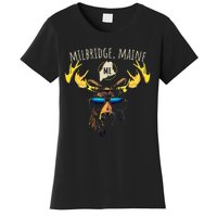 Milbridge Maine Usa Moose Wearing Sunglasses Design Women's T-Shirt