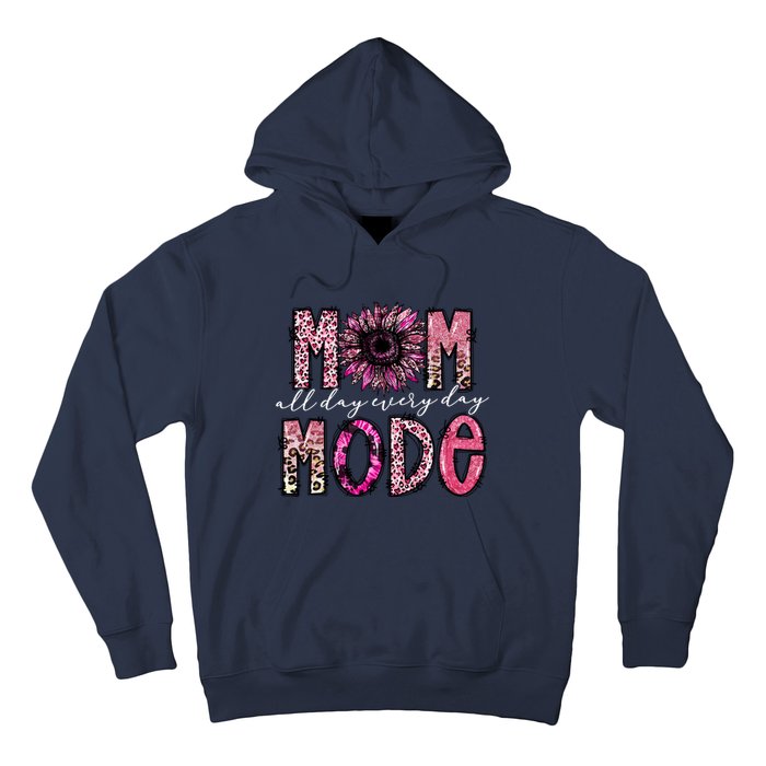 Mom Mode Vintage All Day Western Leopard Mom Mother Day Hoodie