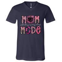 Mom Mode Vintage All Day Western Leopard Mom Mother Day V-Neck T-Shirt