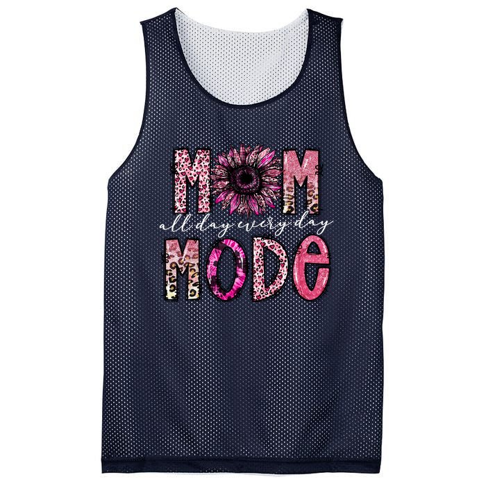 Mom Mode Vintage All Day Western Leopard Mom Mother Day Mesh Reversible Basketball Jersey Tank