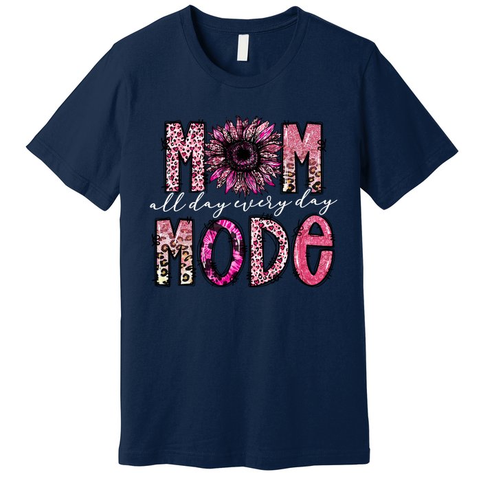 Mom Mode Vintage All Day Western Leopard Mom Mother Day Premium T-Shirt