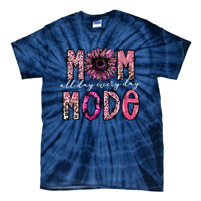 Mom Mode Vintage All Day Western Leopard Mom Mother Day Tie-Dye T-Shirt