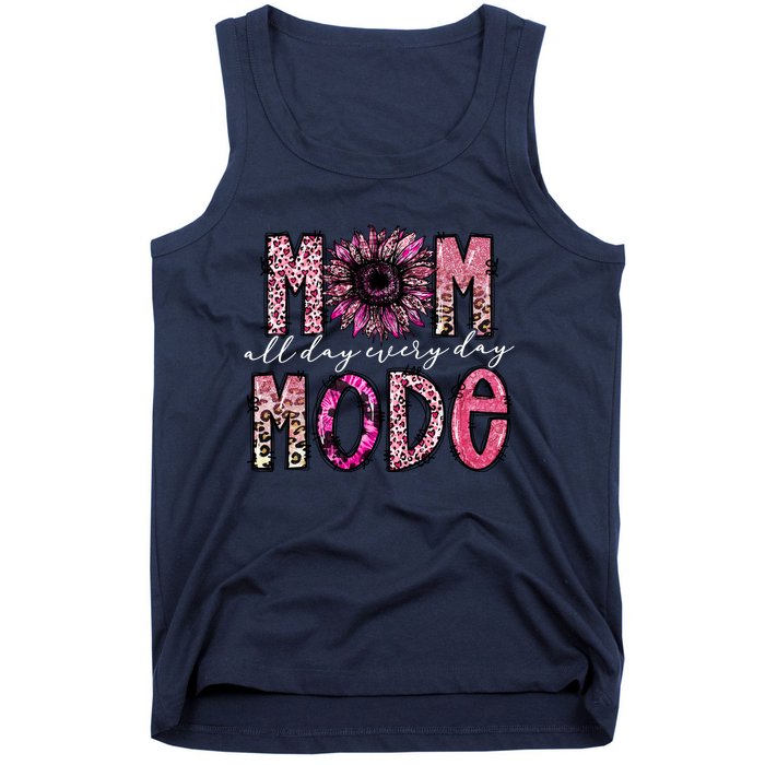 Mom Mode Vintage All Day Western Leopard Mom Mother Day Tank Top