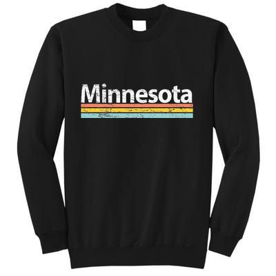 Minnesota Mn Vintage Worn Design Retro Stripes Classic Sweatshirt