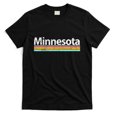 Minnesota Mn Vintage Worn Design Retro Stripes Classic T-Shirt