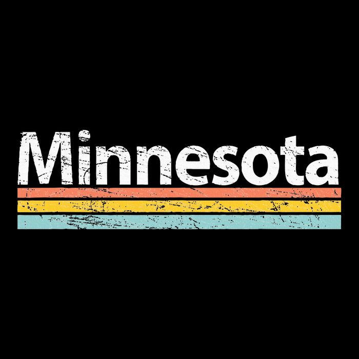 Minnesota Mn Vintage Worn Design Retro Stripes Classic Button