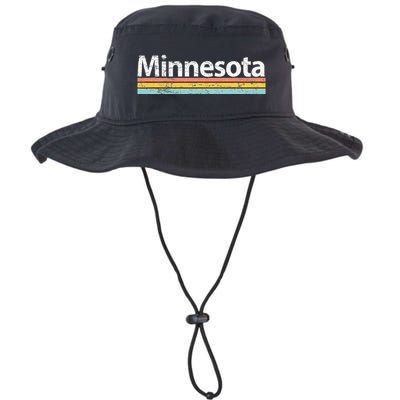 Minnesota Mn Vintage Worn Design Retro Stripes Classic Bucket Hat