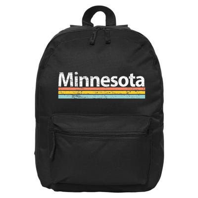 Minnesota Mn Vintage Worn Design Retro Stripes Classic 16 in Basic Backpack